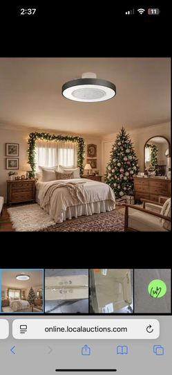 TOZING 21 in. Integrated LED Indoor Modern Black Round Style Enclosed Flush Mount Ceiling Fan Light