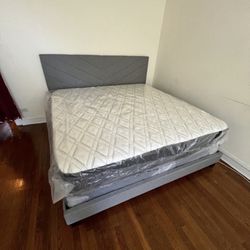 Brand New King Bed Frame With Mattress & Boxspring For Only $449 🚨 Ready For Delivery Today 🚛