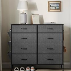 8 Drawer Dresser - 8 Fabric Drawers with Side Pockets