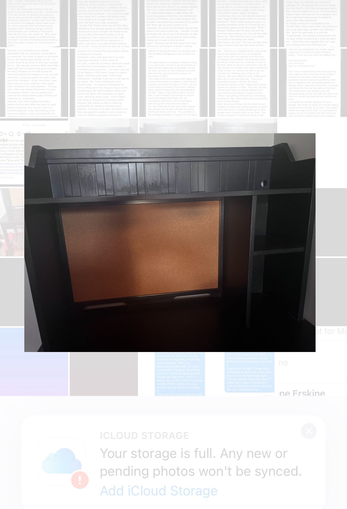 Solid Wood Navy Blue Desk