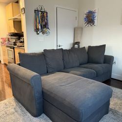 IKEA Sectional Sofa w/ Chaise + Hidden Storage - Dark Gray