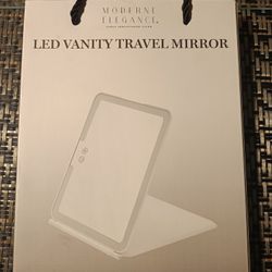 Modern Elegance LED Vanity Travel Mirror Lighted Portable Makeup Mirror‎ USB Rechargeable New Sealed 