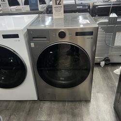 LG - 5.0 Cu. Ft. Smart Mega Capacity All-in-One Electric Washer/Dryer WashCombo with Steam and Ventless Inverter Heat Pump - Graphite Steel 