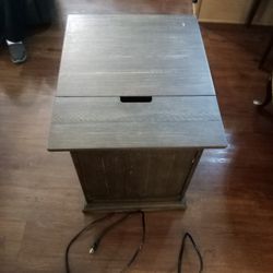 Really Nice Wood Furniture Family Room Stand has 2 Outlets And 2 USB Connect 
