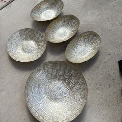 Glass Serving Dishes Gold/silver Very Elegant 