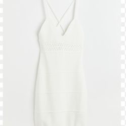 H&M White Knit Mini Dress
