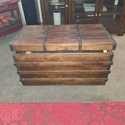 Wood Storage Rolling Coffee Table