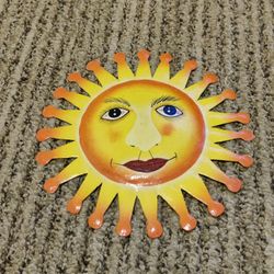 Hand Painted Sun Recycled Metal Art Haiti