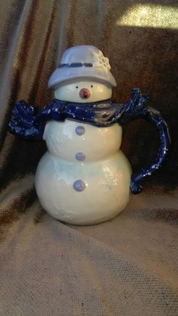 Ceramic Snowman Tea Pot