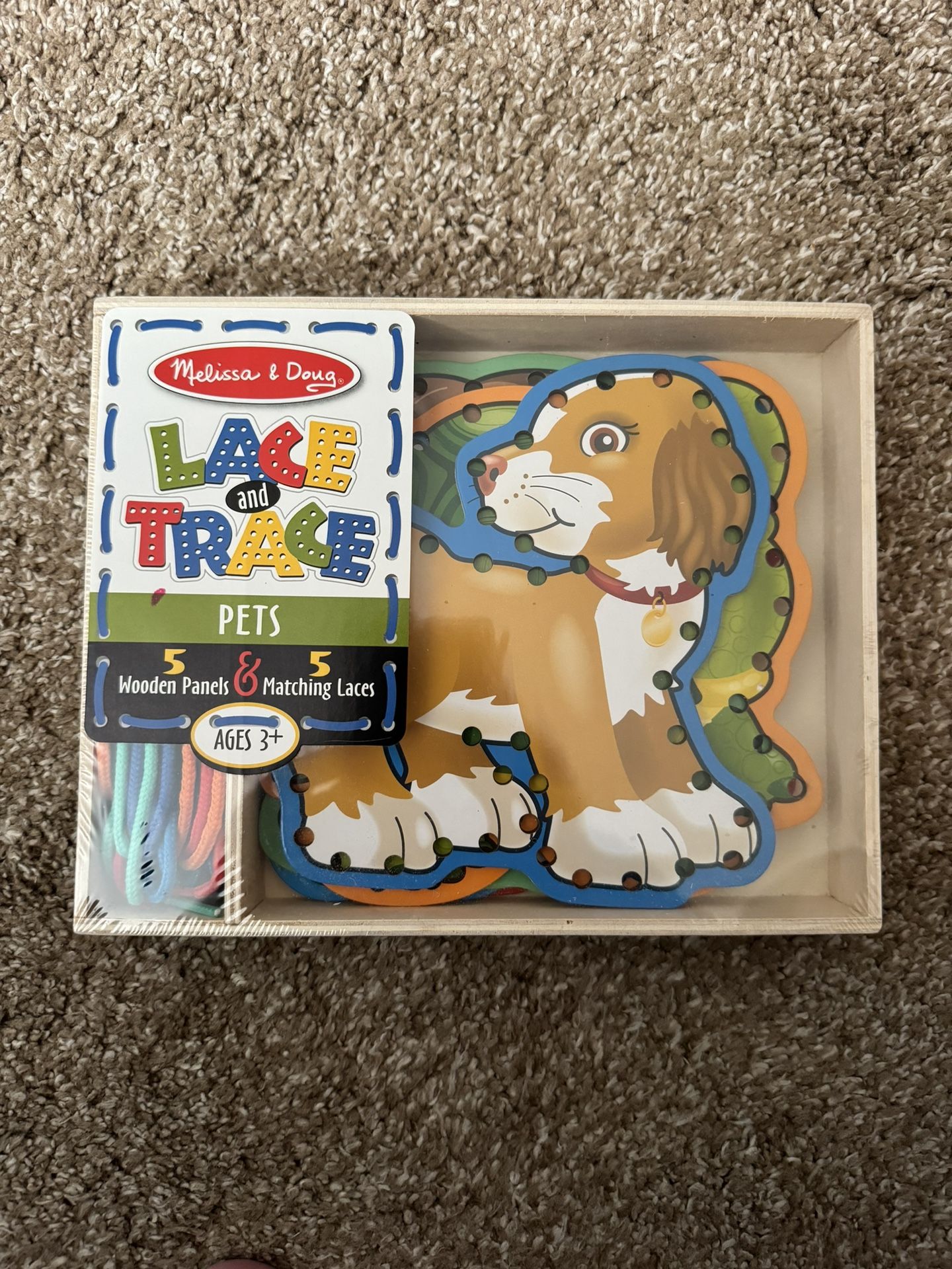 Pets Lace and Trace Wooden Panels Activity Set (Melissa and Doug)