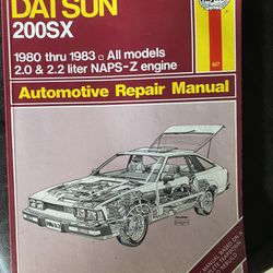 1980s Haynes Datsun 200Sx Automotive r repair Manual