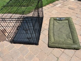 Dog crate dog kennel 36 inch double door with durable pillow/bed also have some fence fences could possibly add in