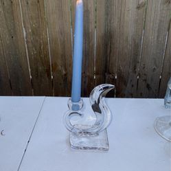Decoration Crystal Clear Glass Candle Stick Holder