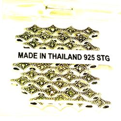 2 Sterling Marcasite 26mm Spacer Beads