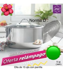 Olla con parrilla de 15 qts nueva en su caja 🌺 princess house 🌺