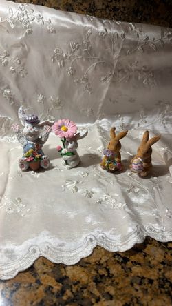 Easter Bunny Decorations,Resin , 4 For $28