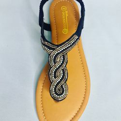 Astrid NG82 Women’s Elastic Strappy Flat Thong Sandals