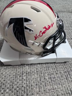 Kyle Pitts Autographed Signed  Atlanta Falcons Retro Mini Helmet Beckett Coa