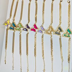 Bellas Pulceras De Mariposas  Oro Laminado 