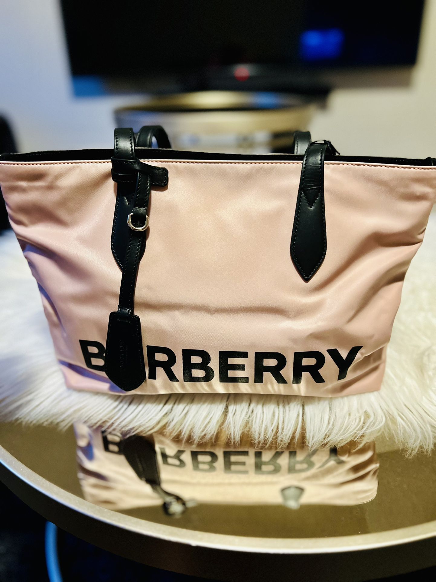 Burberry Rose Pink Nylon Tote purse