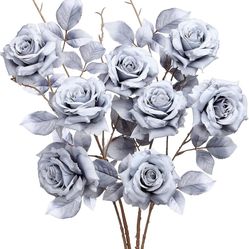 Brand New 4 pcs Artificial Flowers Bulk Fake Fall Silk Roses