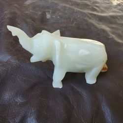 Carved White Elephant Trunk Up