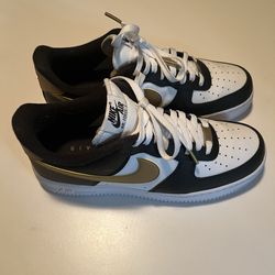 Nike Gold & Black Air Force 1