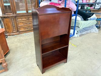 BOMBAY COMPANY Vintage Cherry Finished Petite Secretary Hutch with Adjustable Shelving