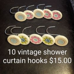 10 Vintage Shower Curtains Hooks And 12 Vintage Dresser Knobs. 30 For Both Or  As Listed Per Set