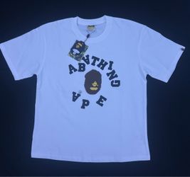 Bape scrambled letter shirt white