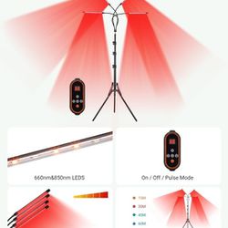 Red Light Therapy Lamp,Red Light Therapy with Stand,660nm Red Light 850nm Near Infrared Light Therapy Device, with 5 Modes,Pulse,Time Setting for Body