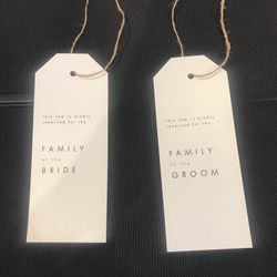 Pretty Wedding Aisle Reservation Tags
