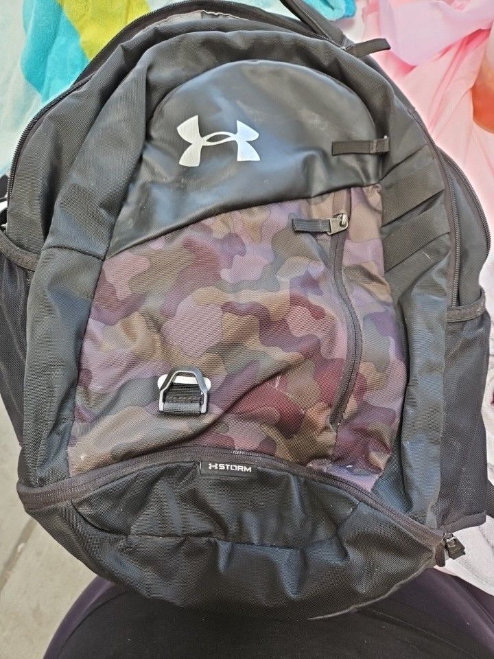 Under Armour Storm Backpack Black Camo Athletic Comfort Straps