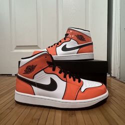 Jordan 1 Mid Tuf Orange 