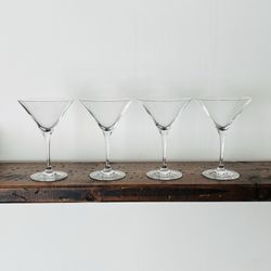 Crystal Martini Glasses Set of 4 Approx. 6.75” Tall