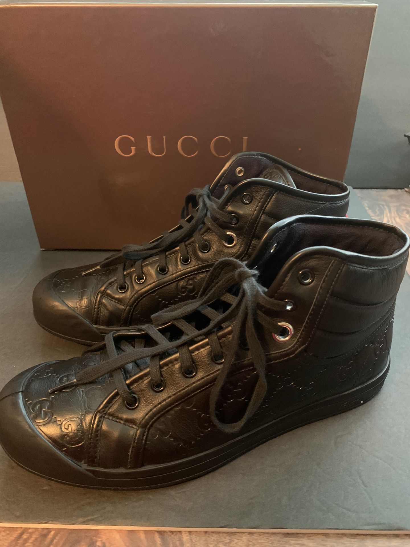 Gucci leather GG high tops size 8