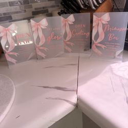 6 Pcs Pink Bow Table Decorations