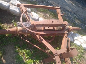 Old yoke and axel for wagon