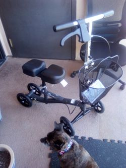 Black and silver knee scooter