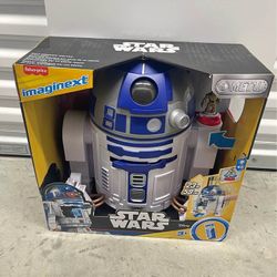 Imaginext STAR WARS R2-D2 Toy with Lights Sounds & C-3PO Diecast Character Key for Kids 