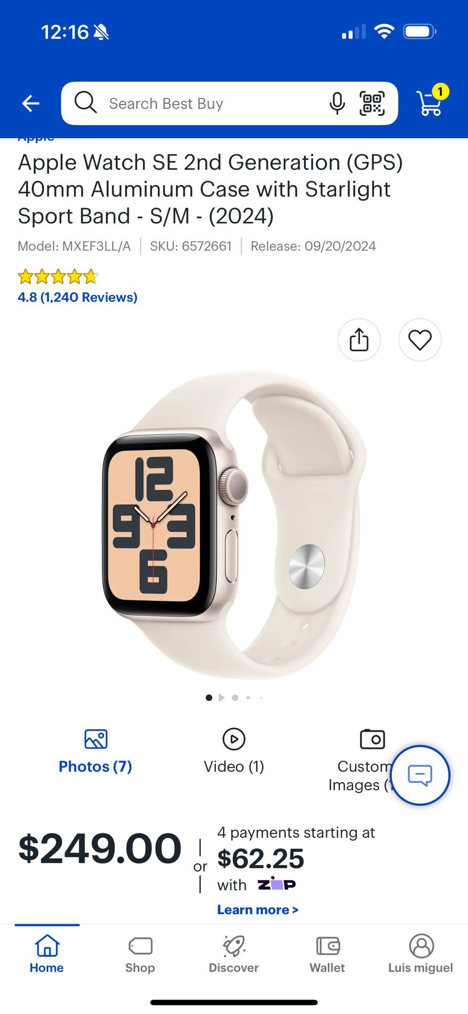 Apple Watch SE 2gen 40mm