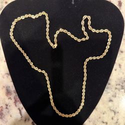 10K Rope Chain 4MM 24” 