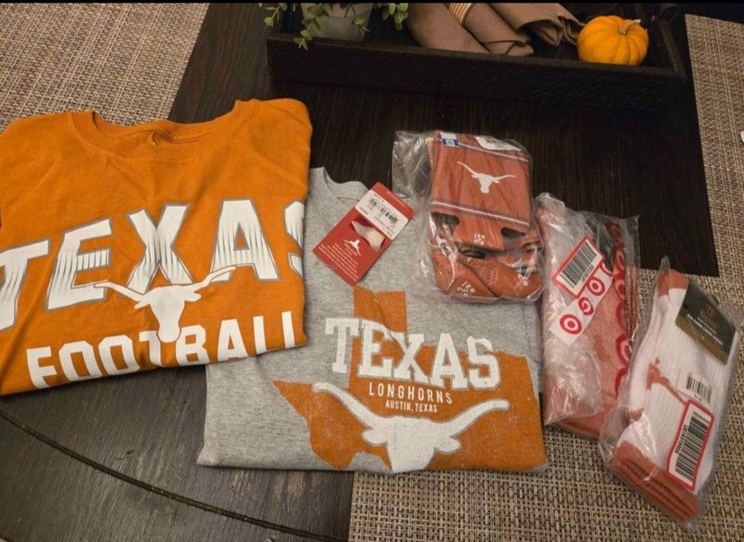 Texas Longhorns Tshirts socks and koozies