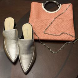 Enzo Angiolini shoes and Spring bag! Coral and silver