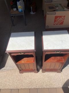 Night stands with marble tops
