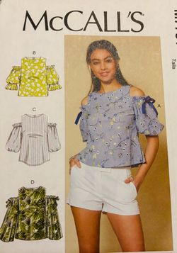 Shoulder-Less Tops  McCall's M7781  Sizes 1) 18W-24W  2)  8-16 Ucut
