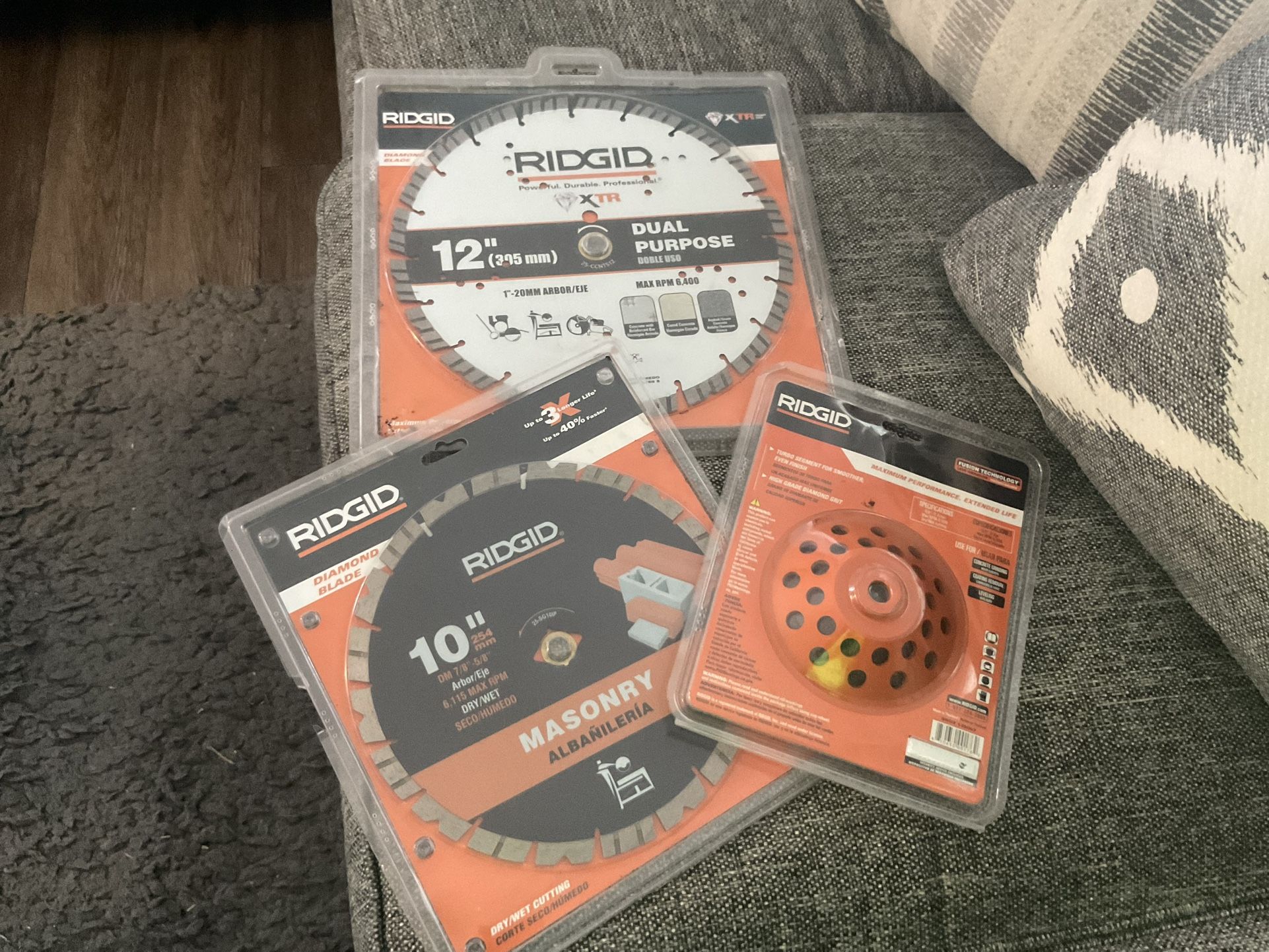 RIGID 12 AND 10INCH PLUS CUP WHEEL WOW!!!!! ONLY 175.00