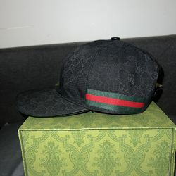 Gucci Web Hat Black Green Size Large Brand New 