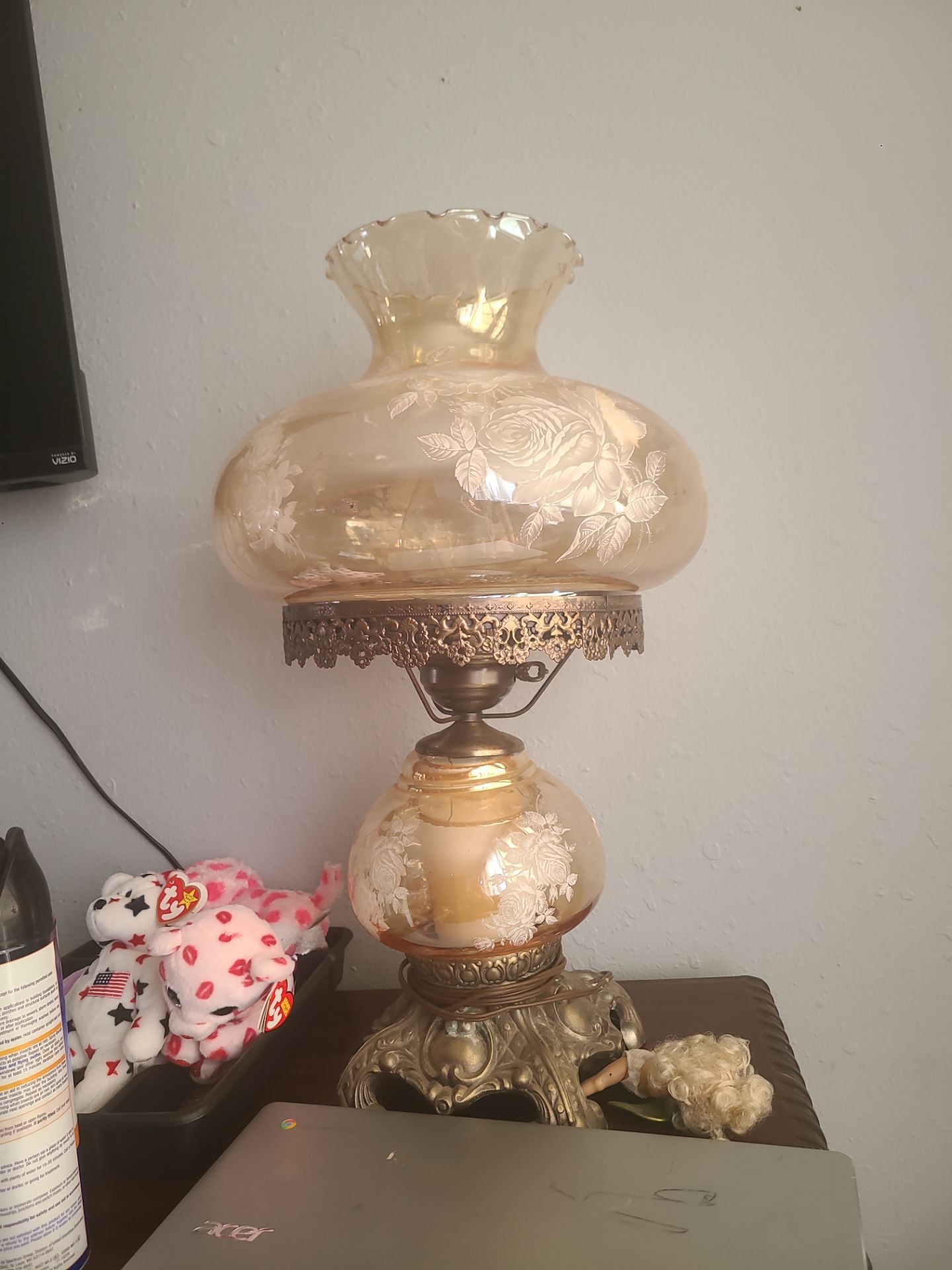 Vintage hurricane oil lamp