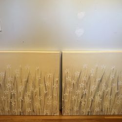 2 "Field of Starry White Flowers" Canvas Wall Art (90×90cm)